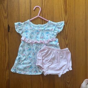 Floral Baby Dress and Bloomers Set